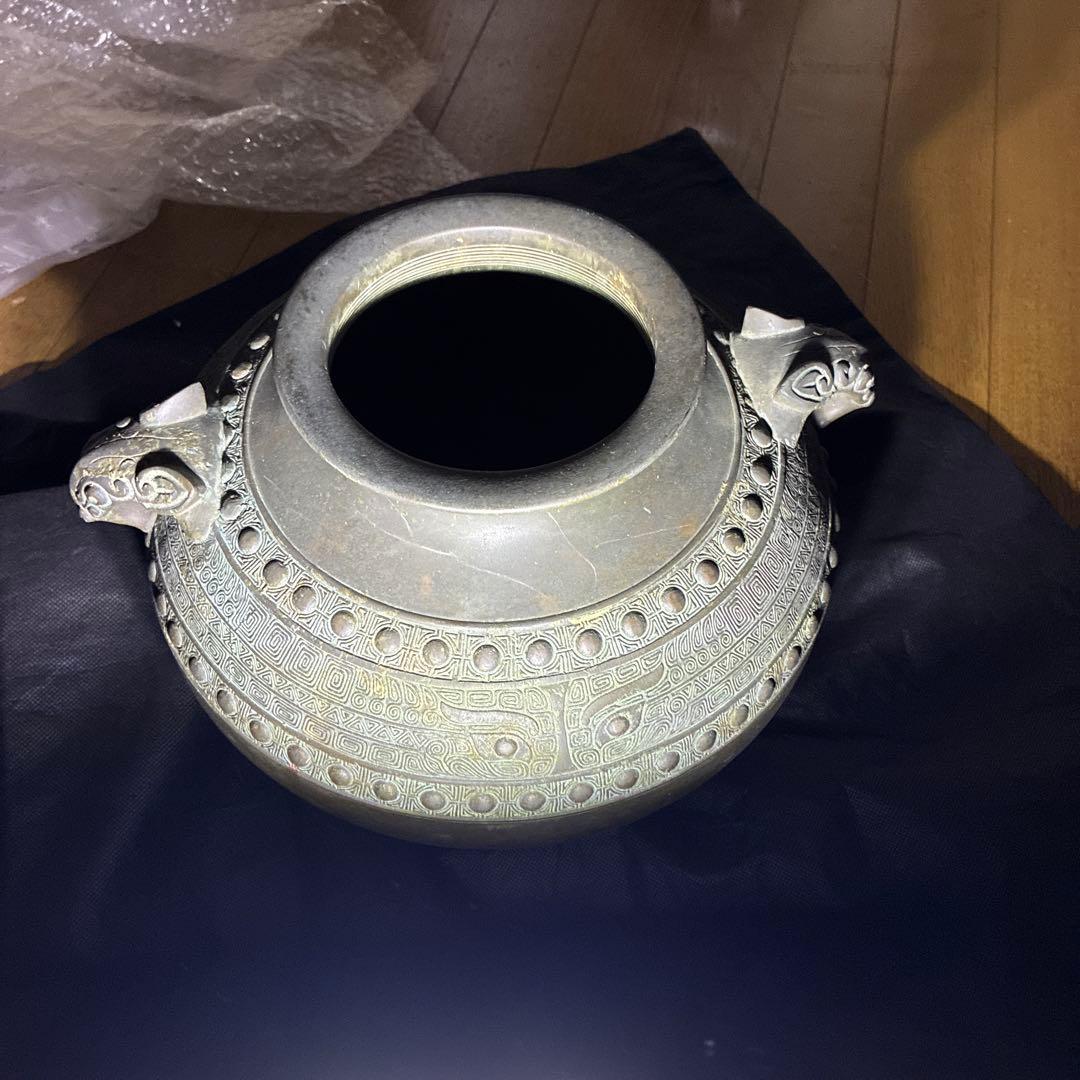 朝鮮美術、茶道具、古美術、時代物、青銅製、レトロ　ヴィンテージ、中国美術銅器美術