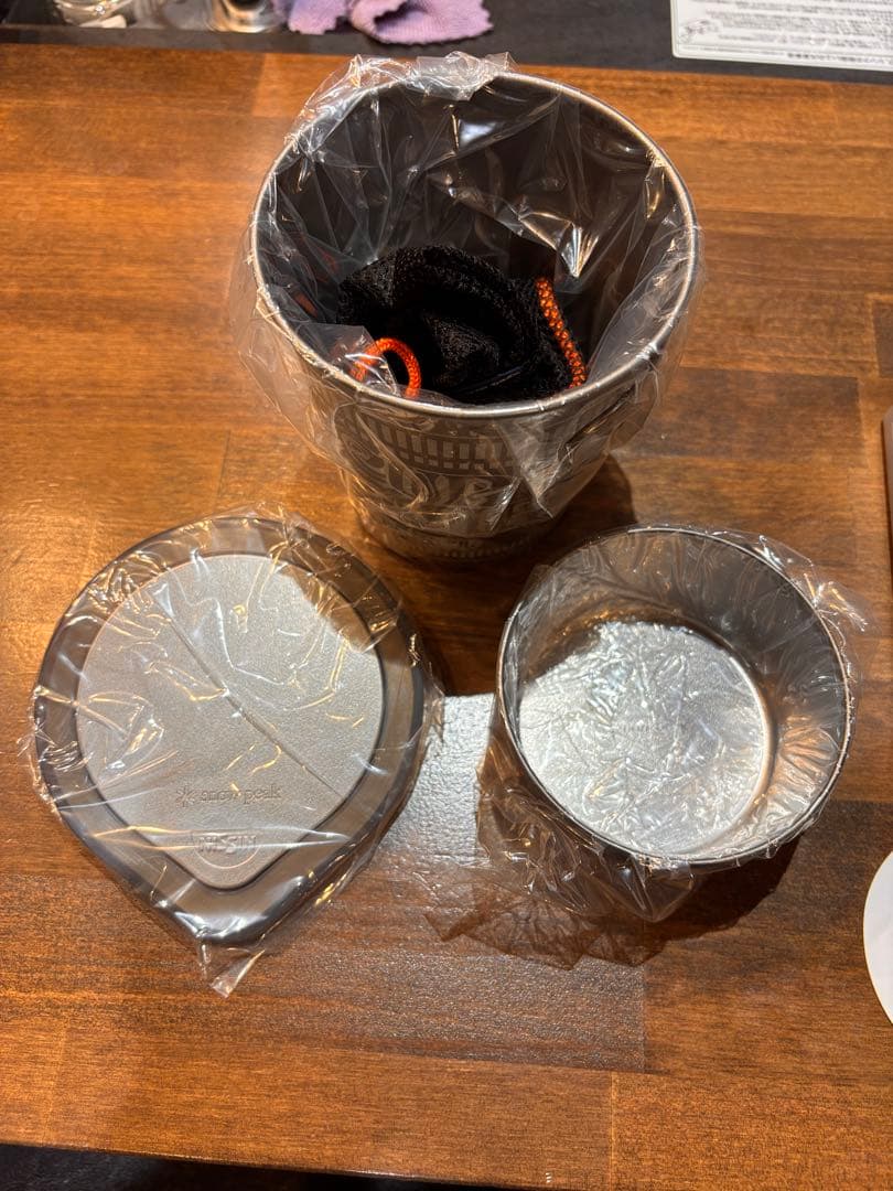 激レア　廃盤　スノーピークカップヌードルクッカー　ステッカー付き55周年&雪峰祭