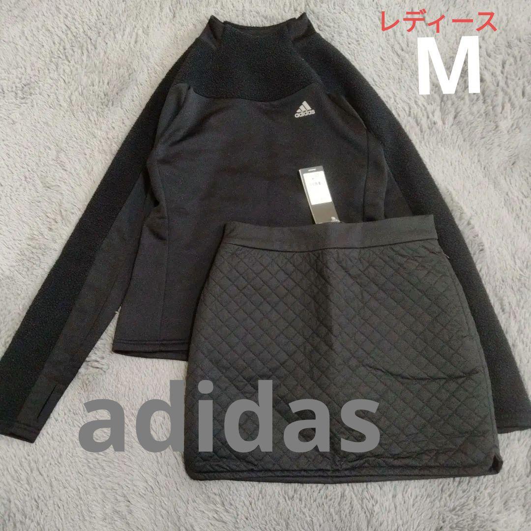 adidas♡モコモコシャツ&新品*中綿キルトスカート♡M　ゴルフ *テニス