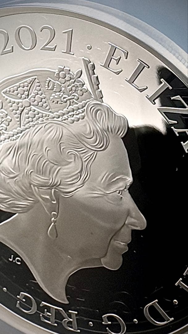 ★155g純銀★最高鑑定 2021 ゴシッククラウン 5oz 銀貨 NGC 70