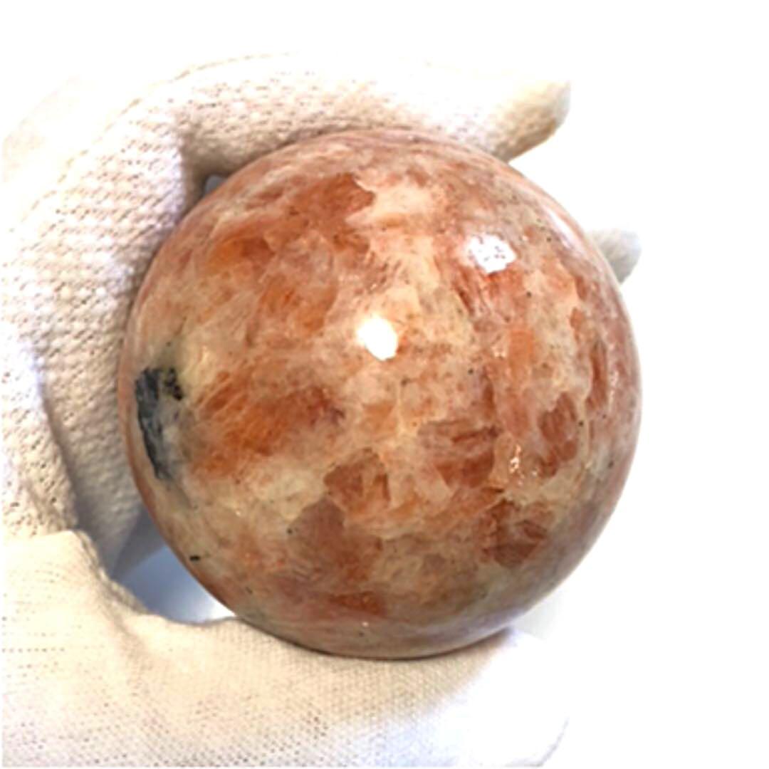 【高品質】美品 サンストーン原石 エネルギーの塊 丸玉 パワーストーン