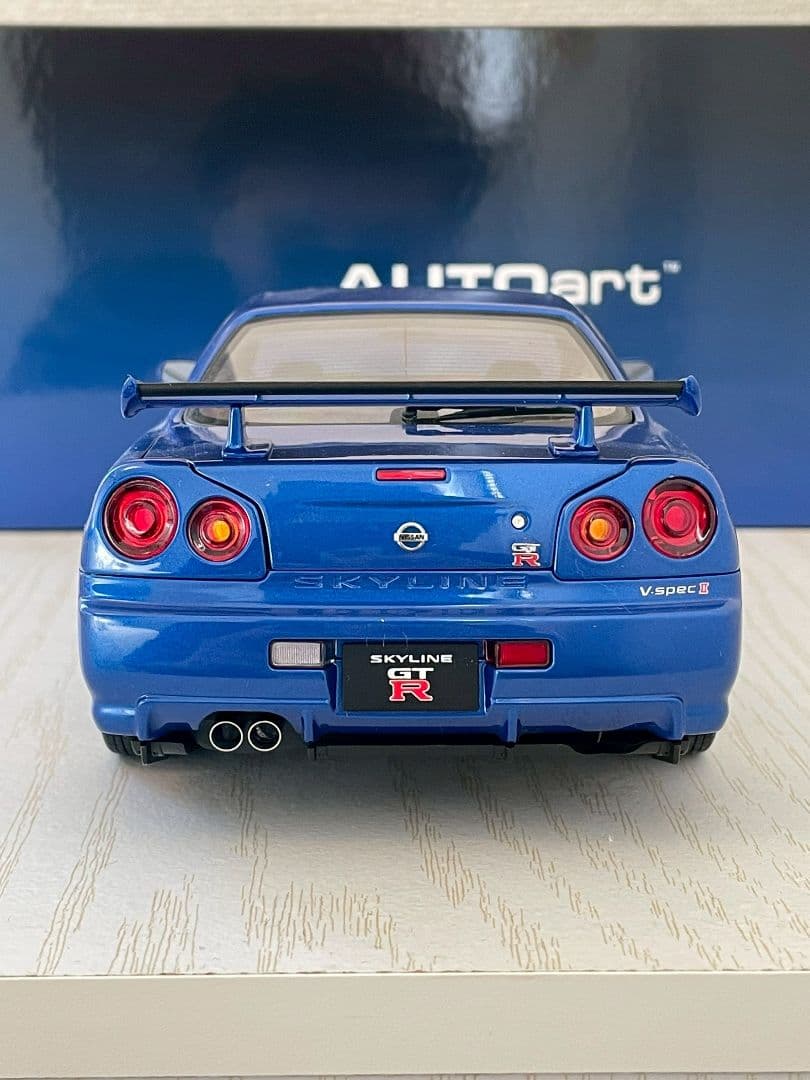 オートアート 1/18 GT-R R34 湾岸ブルー BBS LMモデル