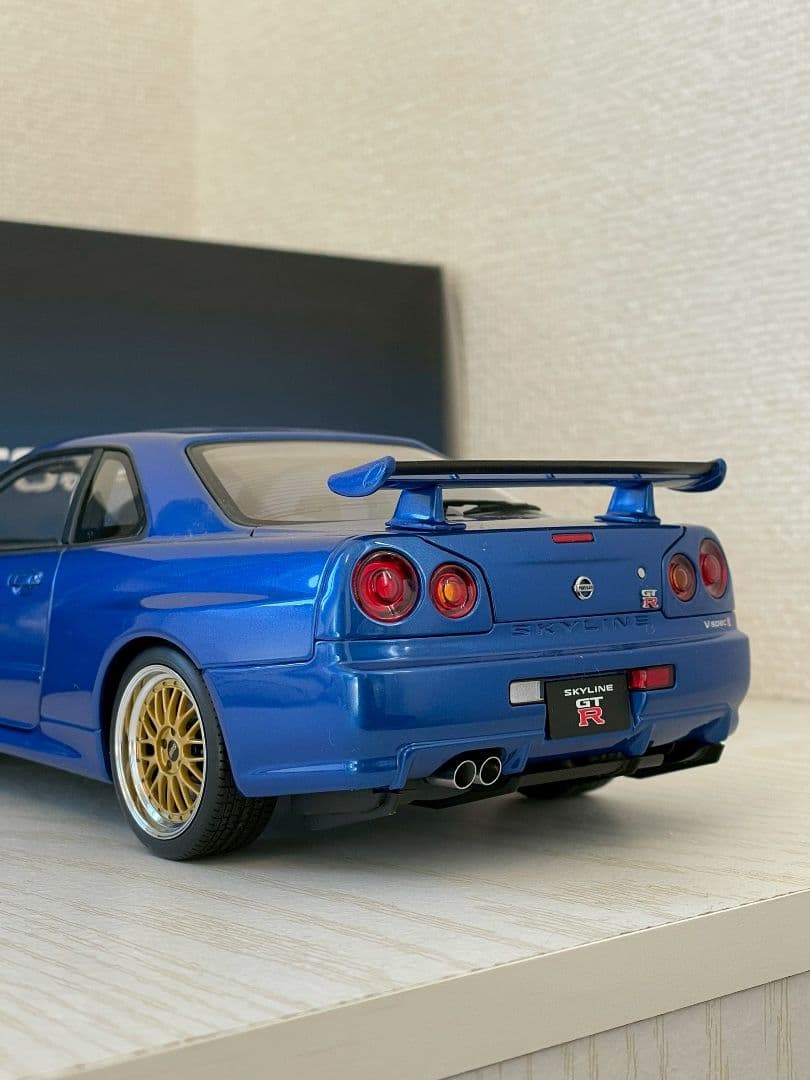 オートアート 1/18 GT-R R34 湾岸ブルー BBS LMモデル