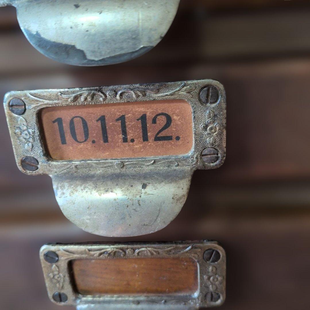 ブロカント古道具木製引き出し式収納 5段