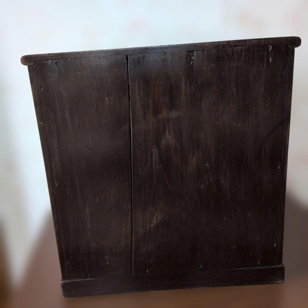 ブロカント古道具木製引き出し式収納 5段