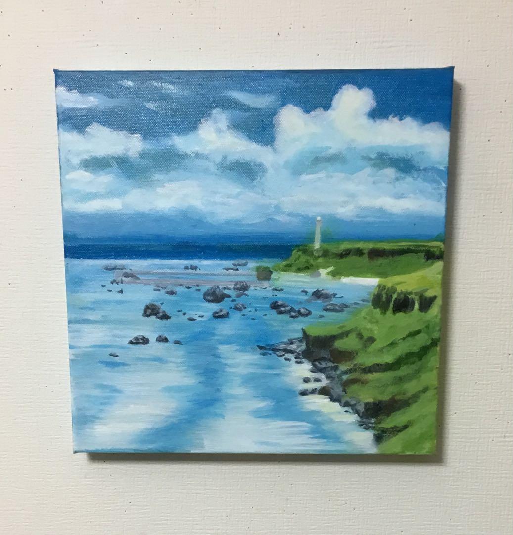 油彩画　「　夏の海　」　原画　3Dキャンパス