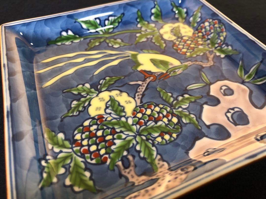 《レ》有田焼 染錦古代花鳥 銘々皿5客 源右衛門作 共箱 251127お1