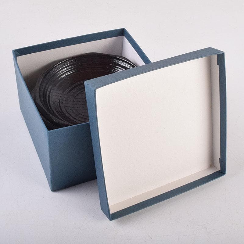 漆芸家　村瀬治兵衛作　沢栗　茶托　五客　V　R8869