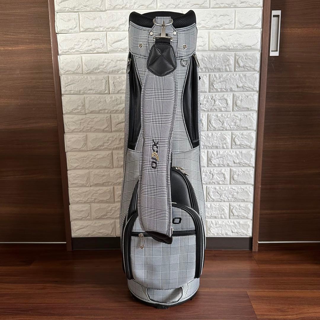 美品 XXIOゼクシオ キャディバッグ 千鳥格子柄 グレー系9.5型