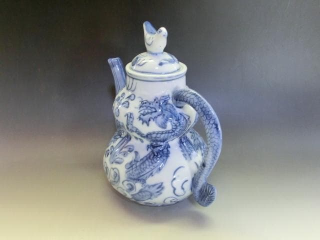 水注■「雍正年製」染付龍紋鳥摘み水差し 青華 古玩 唐物 中国 時代物 骨董品■