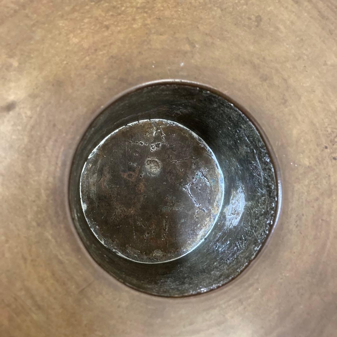 古銅薄端　花瓶　花器　アンティーク〈検 池坊　華道いけ花　高岡銅器　茶道　立花