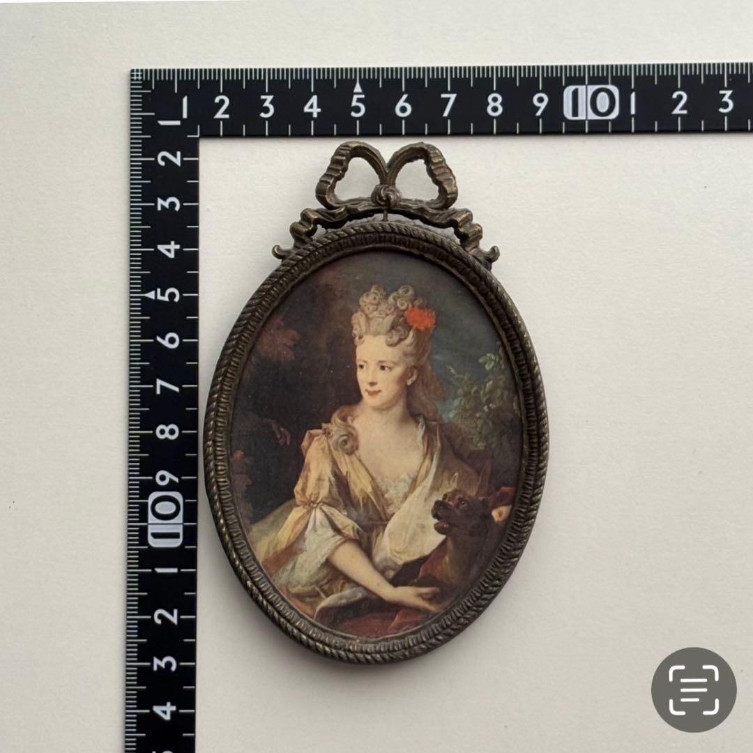 【イタリア製】ヴィンテージ オルモル アートフレーム ブラス 肖像画 オーバル型