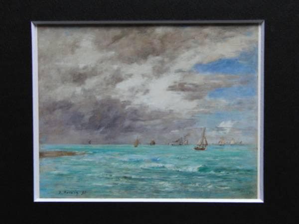 ウジェーヌ・ブーダン、「ドーヴィルの浜辺」、希少な画集より