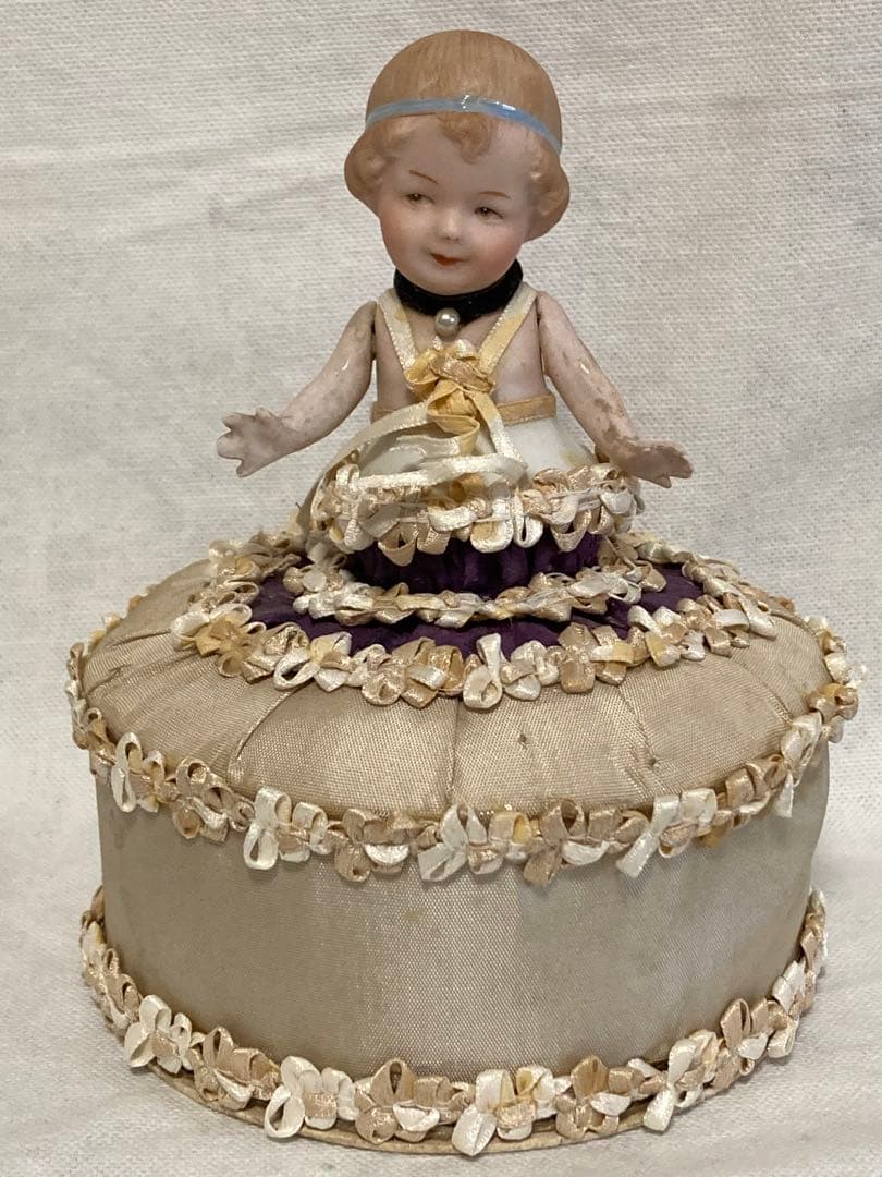 フランスアンティーク ハーフドール キャンディボックス