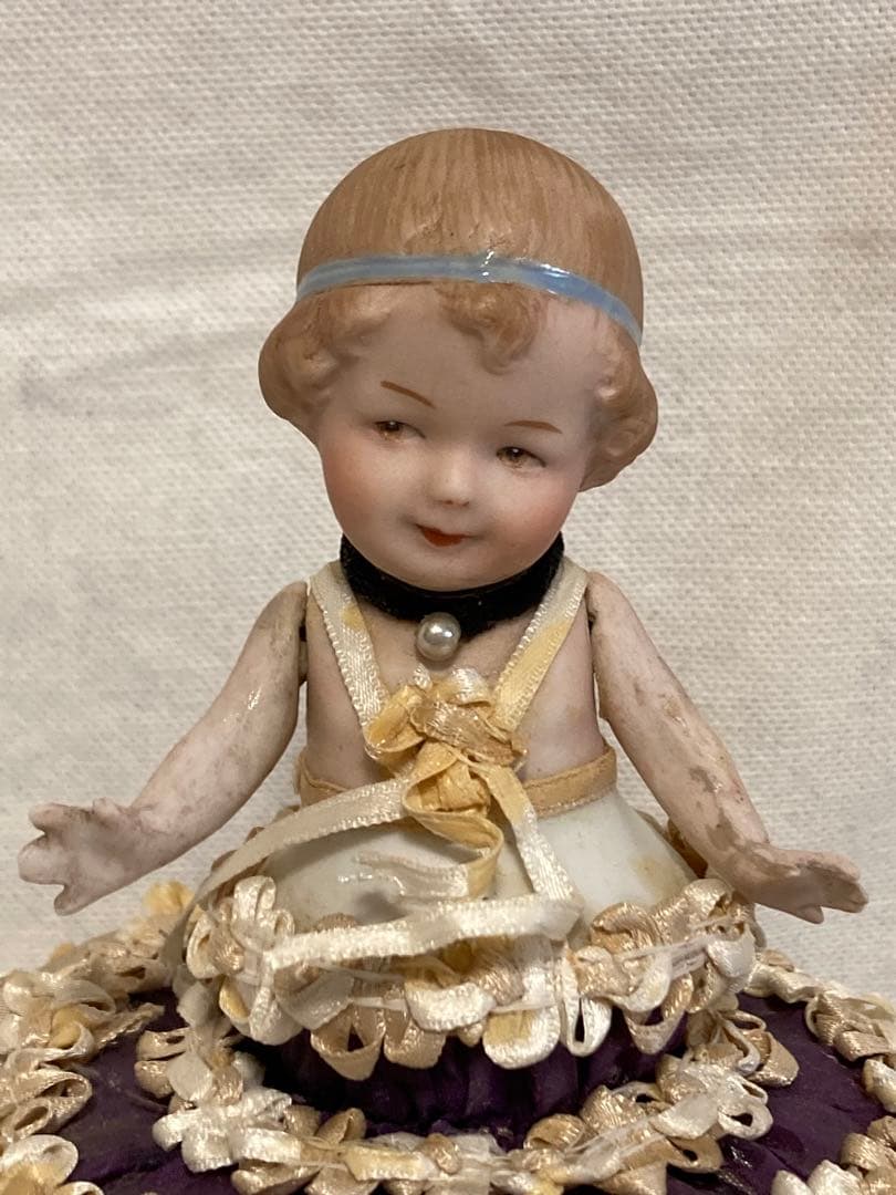 フランスアンティーク ハーフドール キャンディボックス