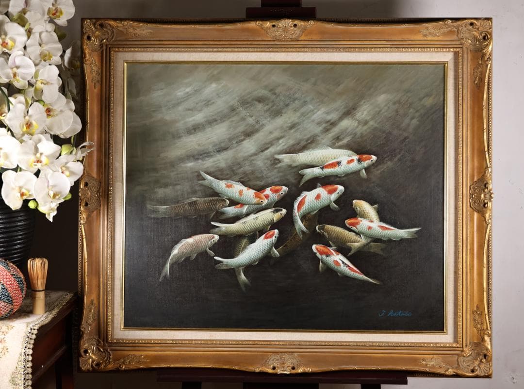 LEMONeD　片瀬剛志　「 曙光群鯉 」 油彩　F20号　BK32