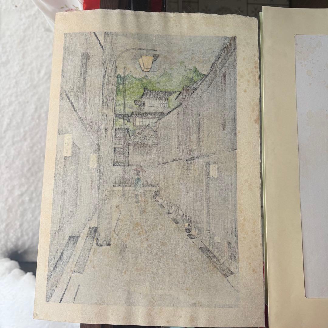 超限定11月2日20時迄‼️名所‼️井堂雅夫木版画金沢十景『東山』金沢名所花街額装品