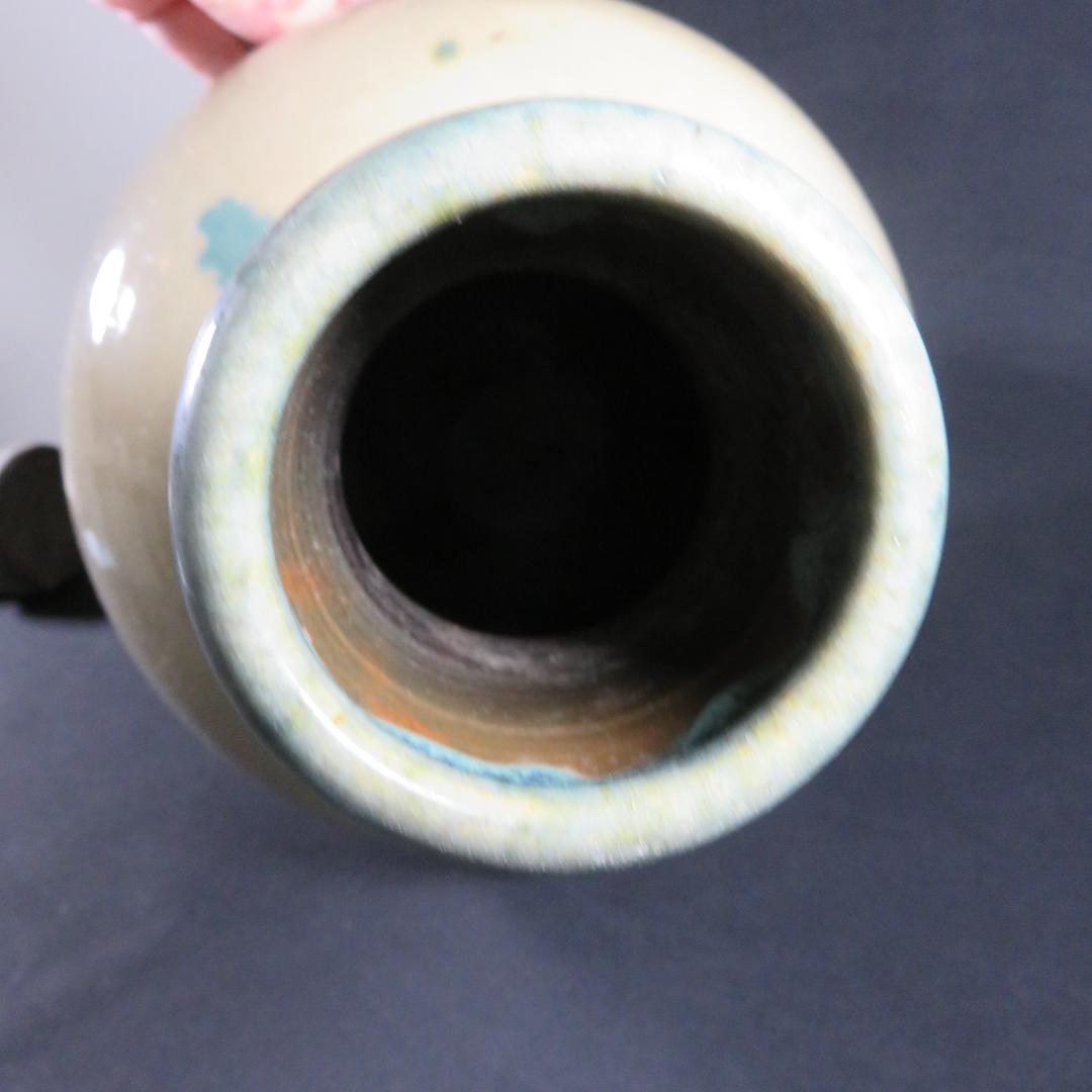 壺 笠間 民藝 大壺 木栓 時代物 窯傷 高さ39センチ