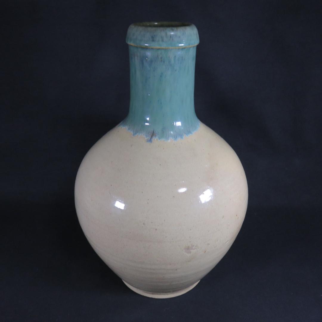 壺 笠間 民藝 大壺 木栓 時代物 窯傷 高さ39センチ