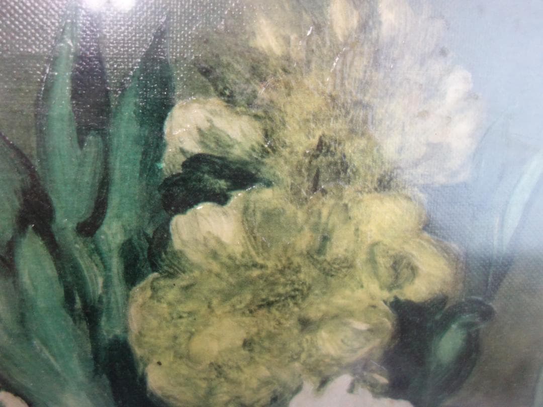 M▽エドゥアール・マネ 油彩 レプリカ 複製画 額縁 花瓶の芍薬 (37919)