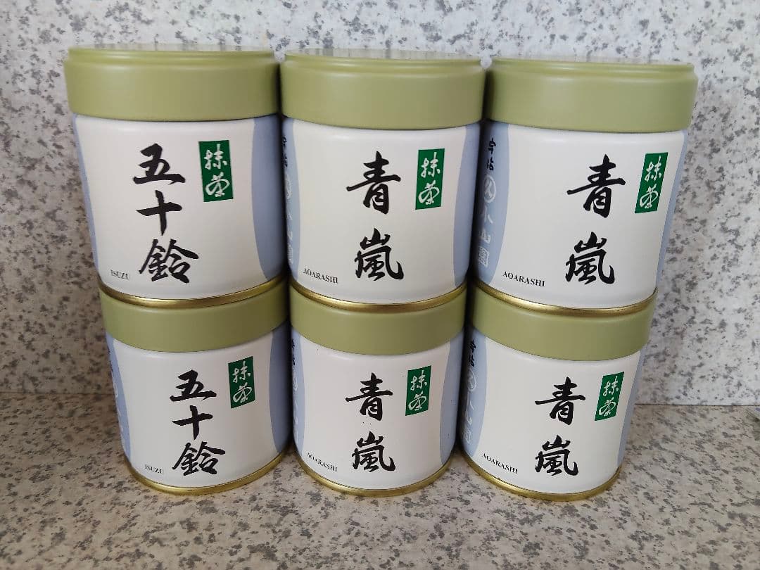 宇治 丸久小山園 抹茶 五十鈴40g缶×2 青嵐40g缶×4 【6缶セット】