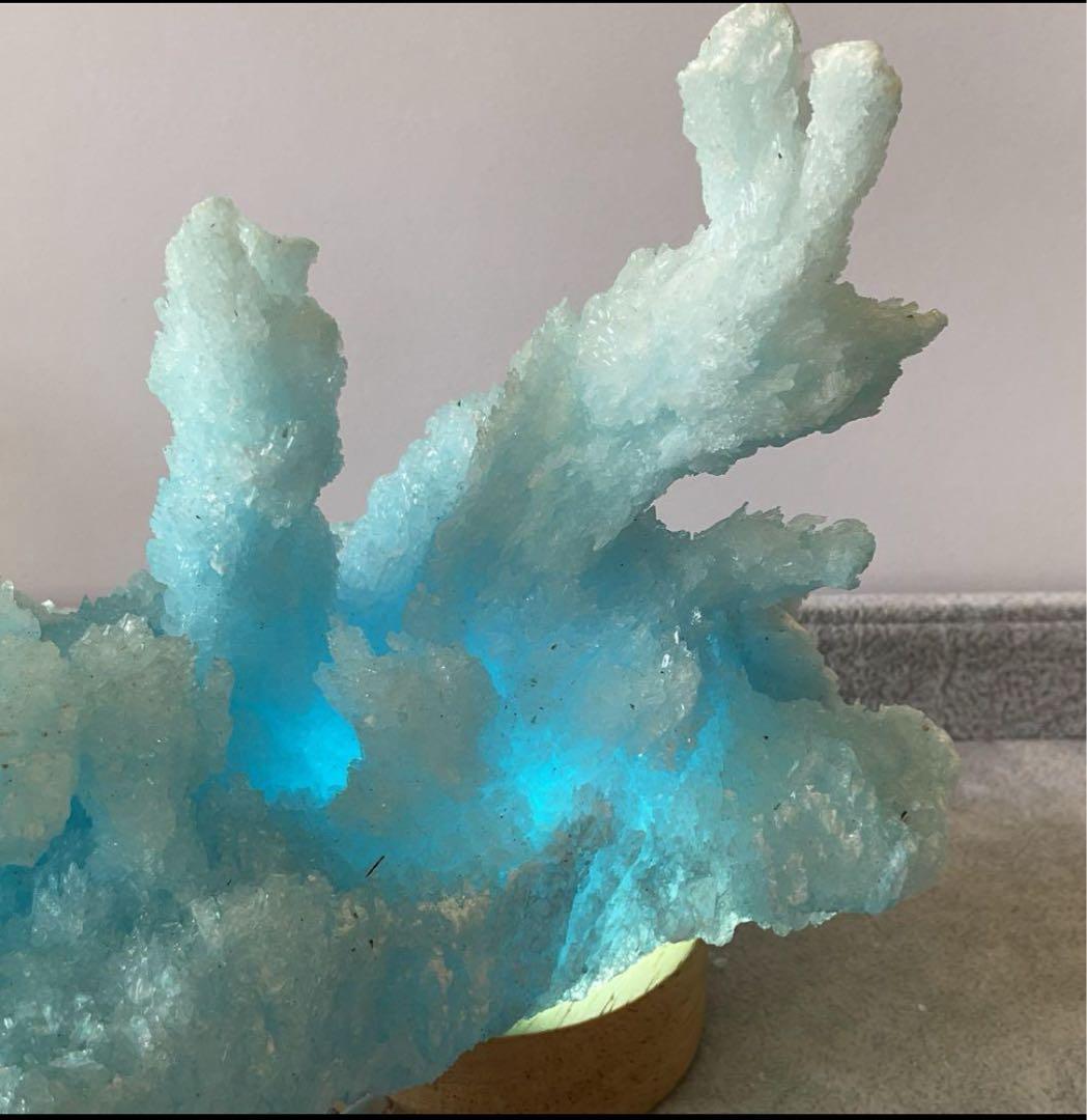 T991-2 アクアマリン水晶結晶　原石ジオードクラスター　天然石