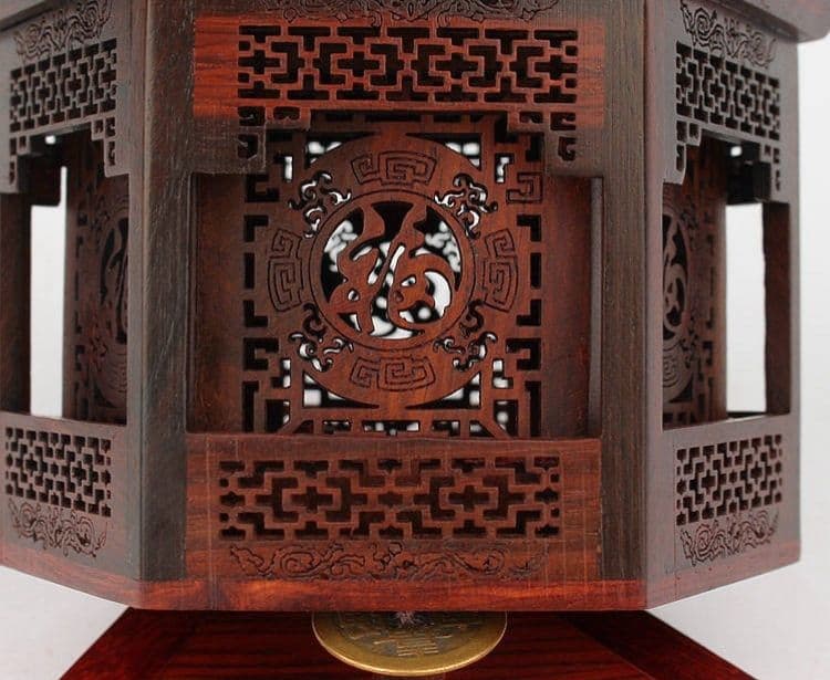 紅酸枝二重透彫り紅木盤香炉 香盒 薫香炉 沈香 檀香 工芸品 美術品 置物