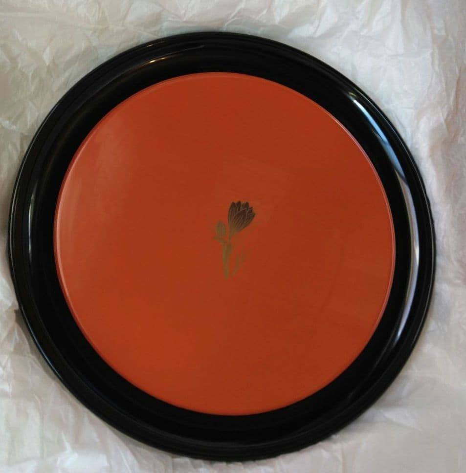 山中塗　要明研二　80 丸会席　サフラン　盆