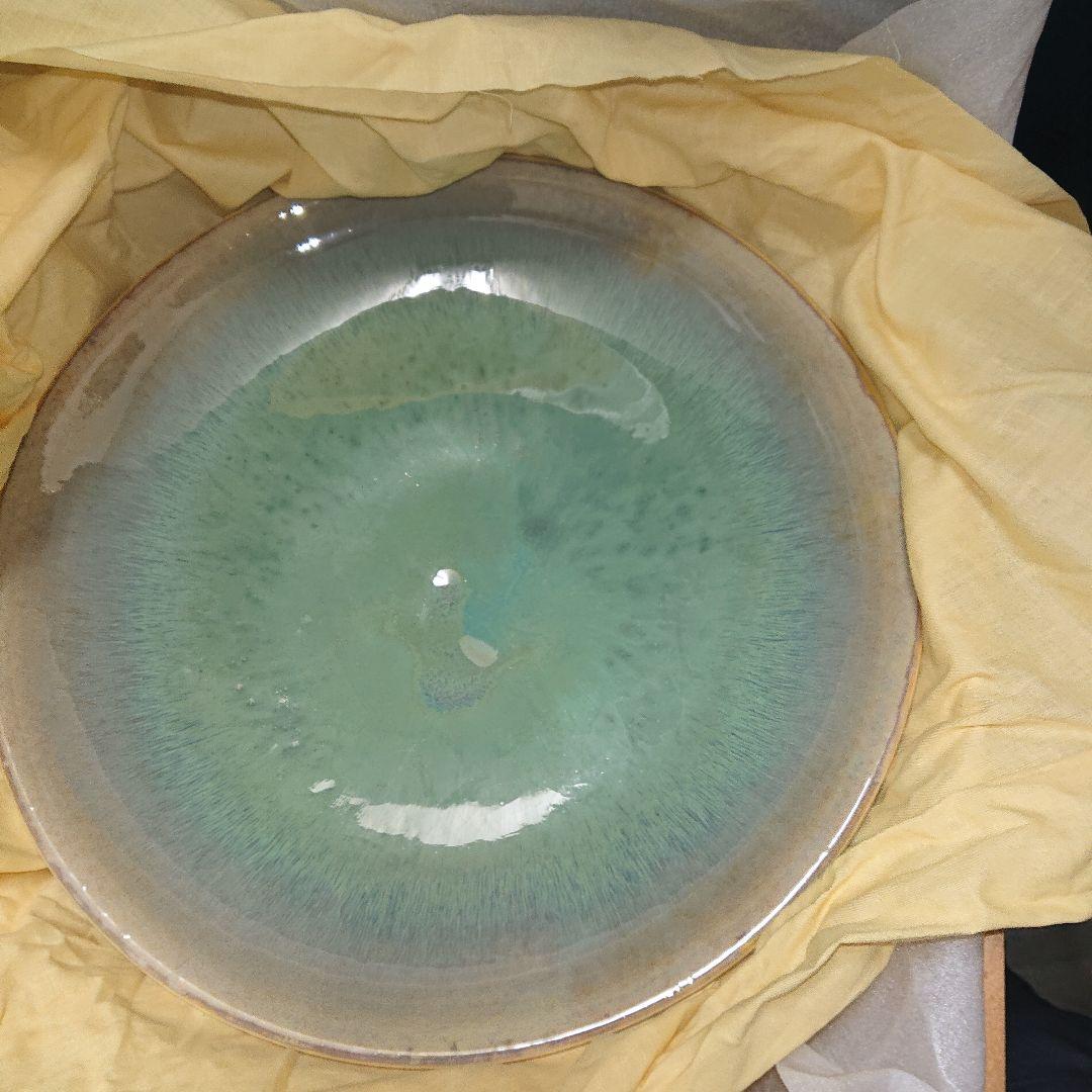 時代物、加藤五山、釣窯釉飾り皿貴重品