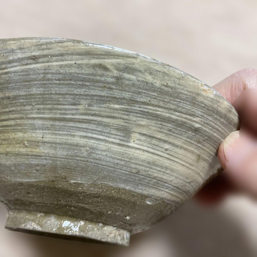 李朝前中期　刷毛目平茶碗