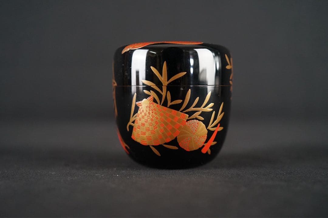 中村宗悦 而妙斎好写 海松貝蒔絵 大棗 共箱 茶道具