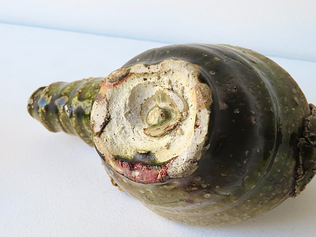 【値下】希少作★中島勝乃利『織部 手付片口』【師：鯉江良二】