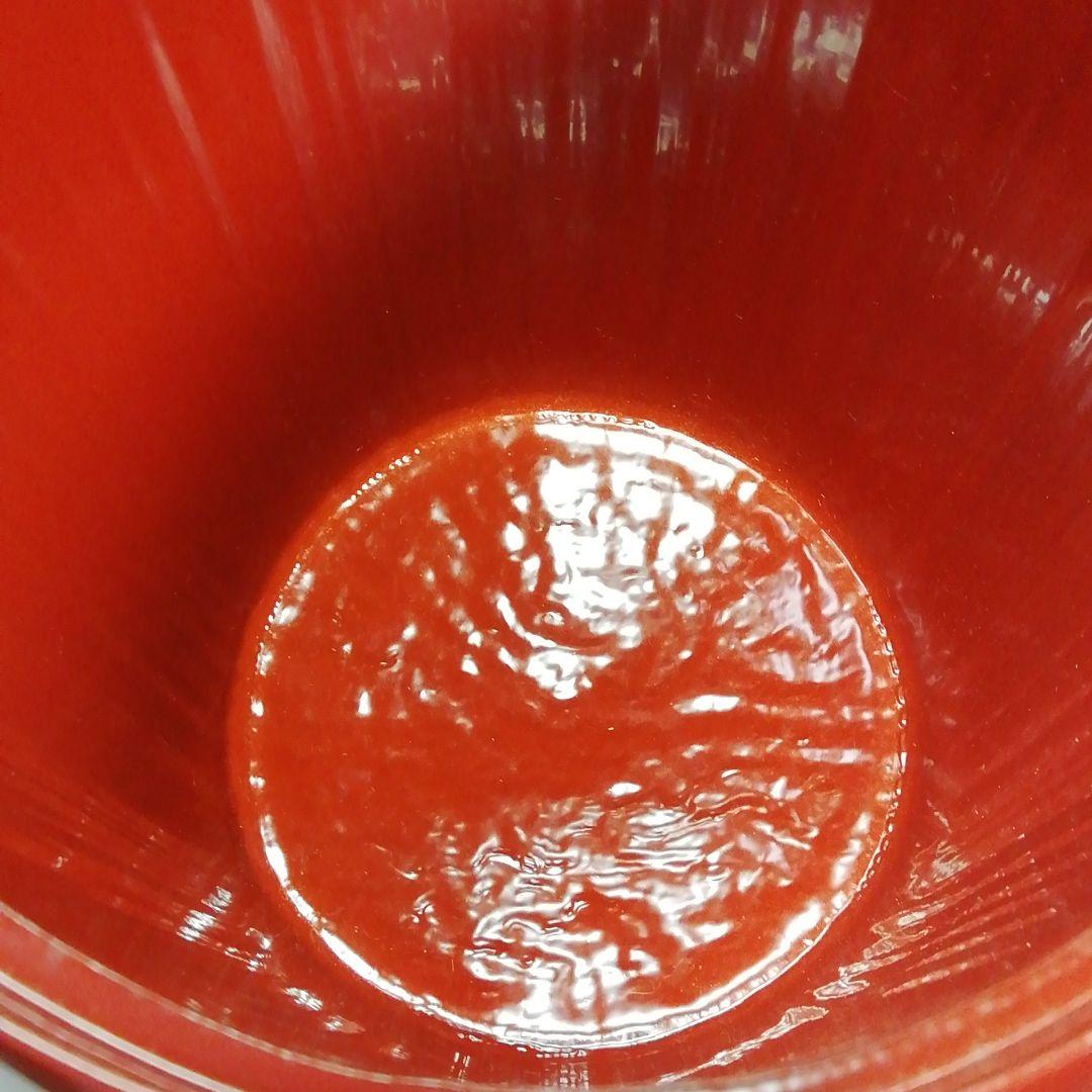 Ｓ４１０　水指　『太鼓胴　朱竹水指』『塗師　助田宗明作』　共箱　茶道具