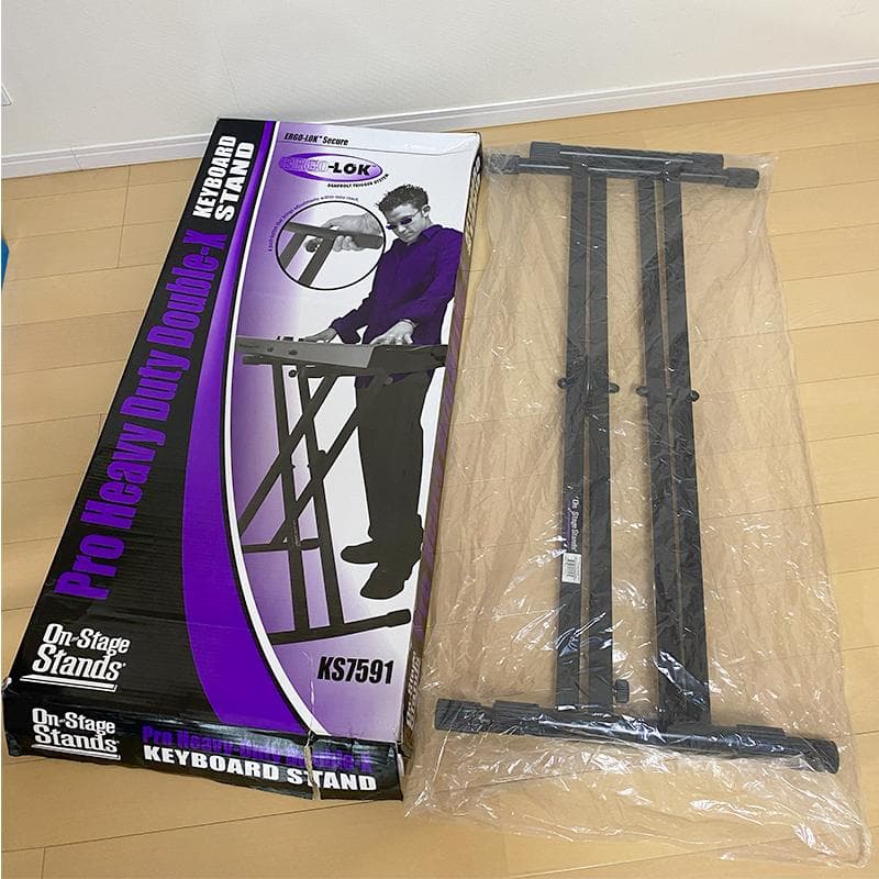 【美品】オンステージ キーボードスタンド ベンチセット X型 折りたたみ