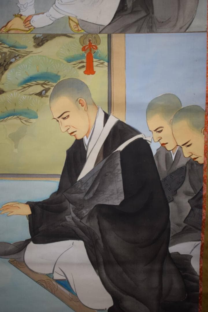 真作/観風/親鸞聖人/荒れ地の山/人物/山水/大幅/布袋屋掛軸HK-66