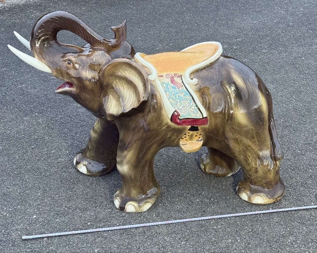 引き取り3千引き 大型♪ 乗れるサイズ ベンチ 象 ゾウ 置物