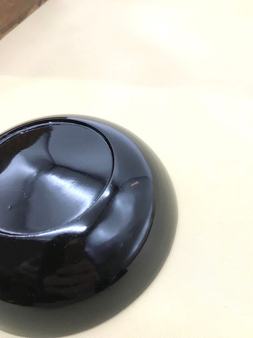 古い小皿揃え　小鉢　蒔絵 木製黒塗 漆塗 おせち　扇子絵　レトロ　木皿　骨董