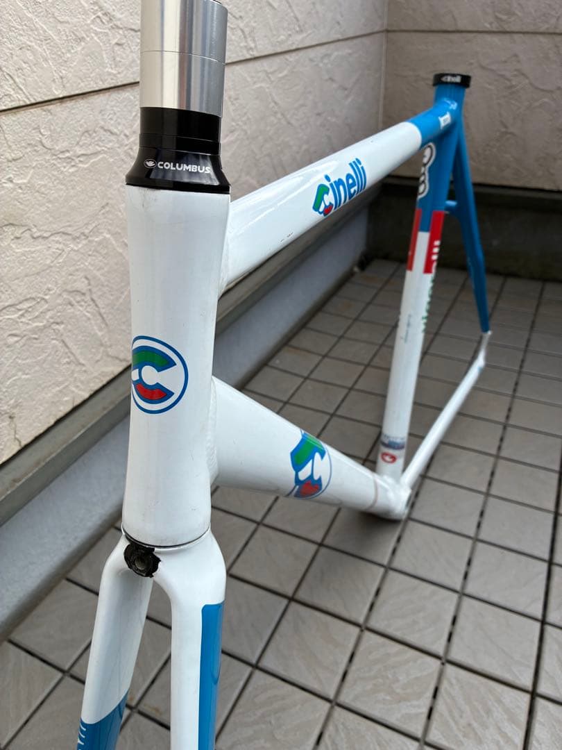 Cinelli Vigorelli 2012 ホワイト/ブルー ブレーキ加工あり