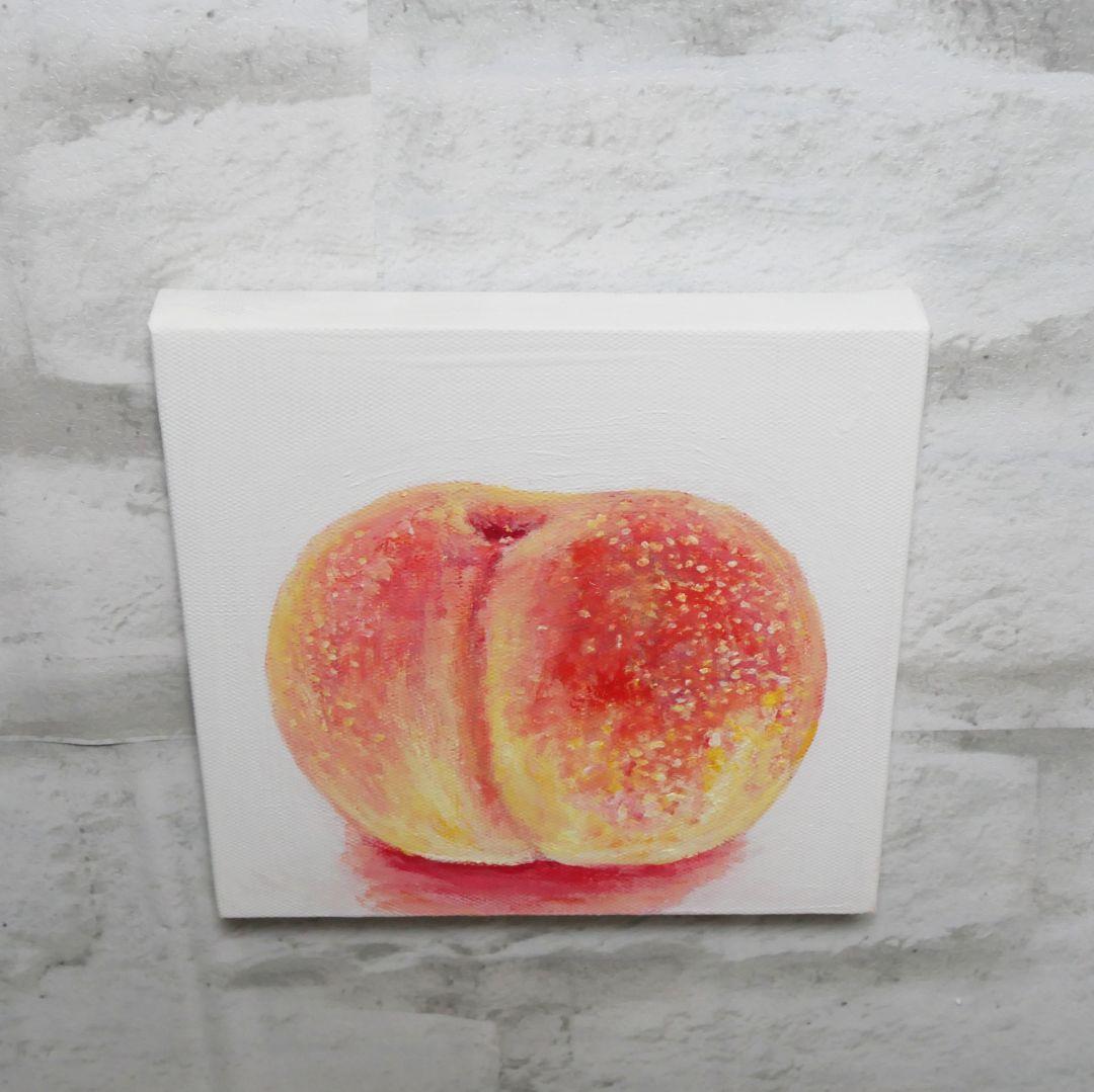 油絵 絵画 アートパネル【桃】