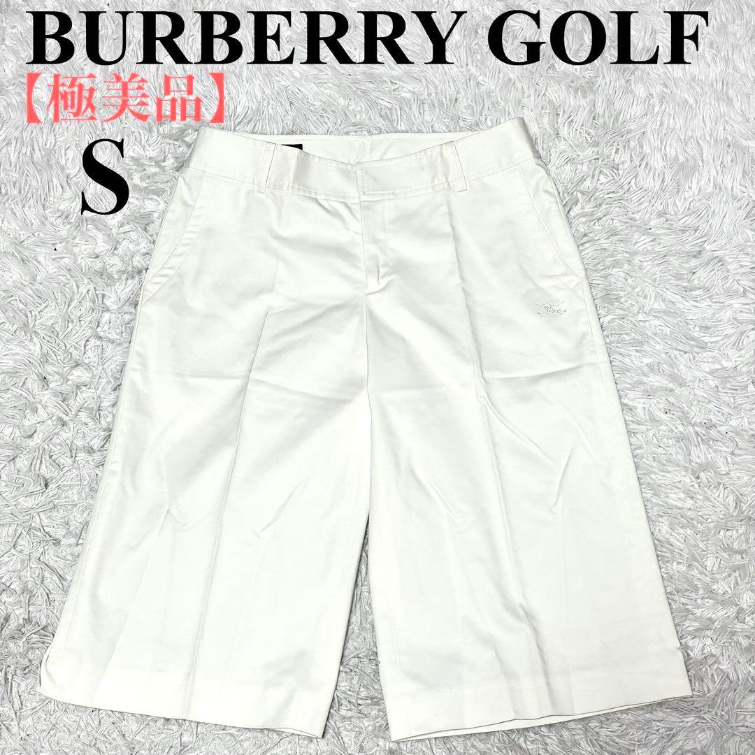 【極美品】バーバリーゴルフ　ハーフパンツ　短パン　ノバチェック　ホースロゴ　白