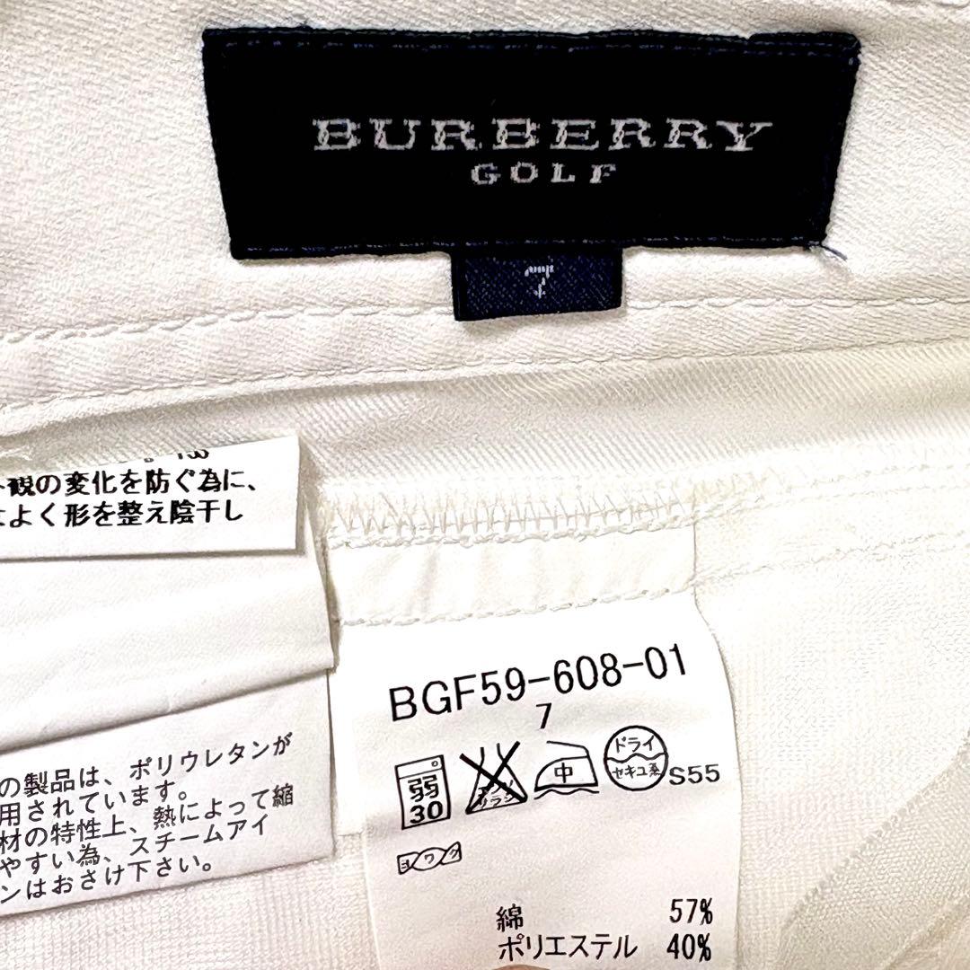 【極美品】バーバリーゴルフ　ハーフパンツ　短パン　ノバチェック　ホースロゴ　白