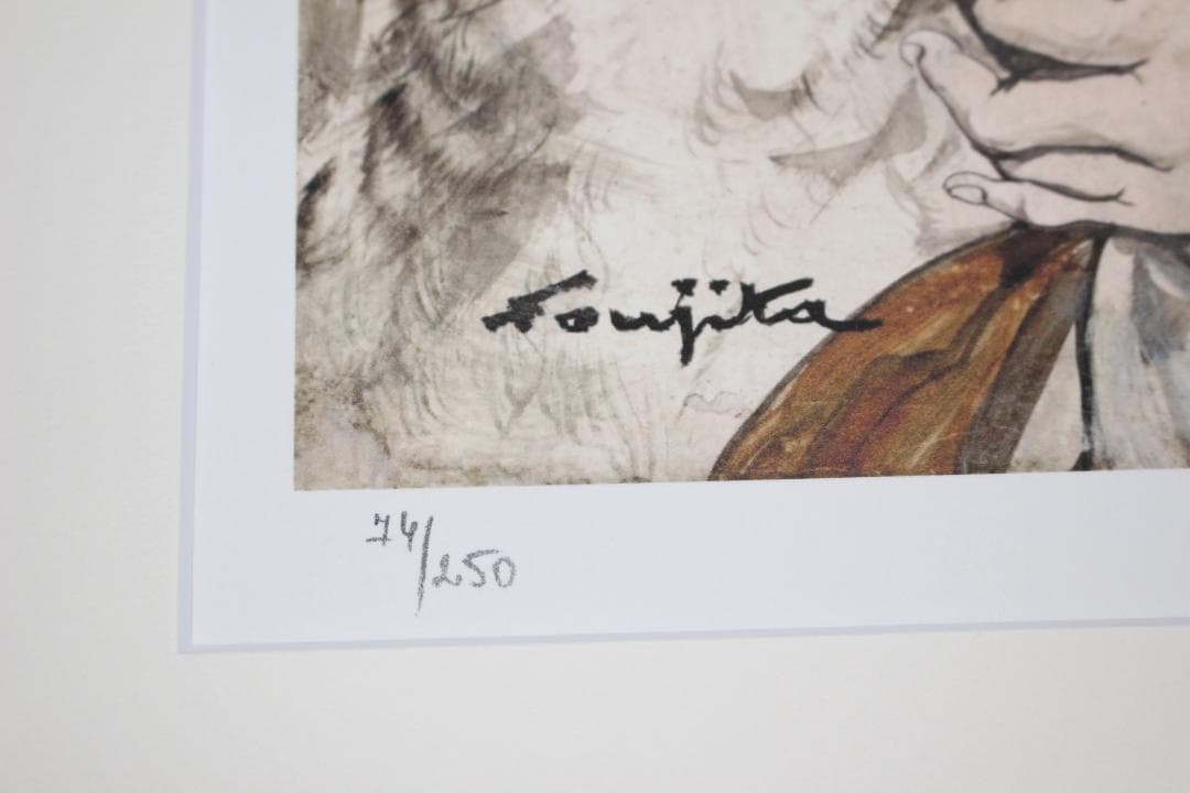 藤田嗣治 エスタンプリトグラフ「少女」 74/250