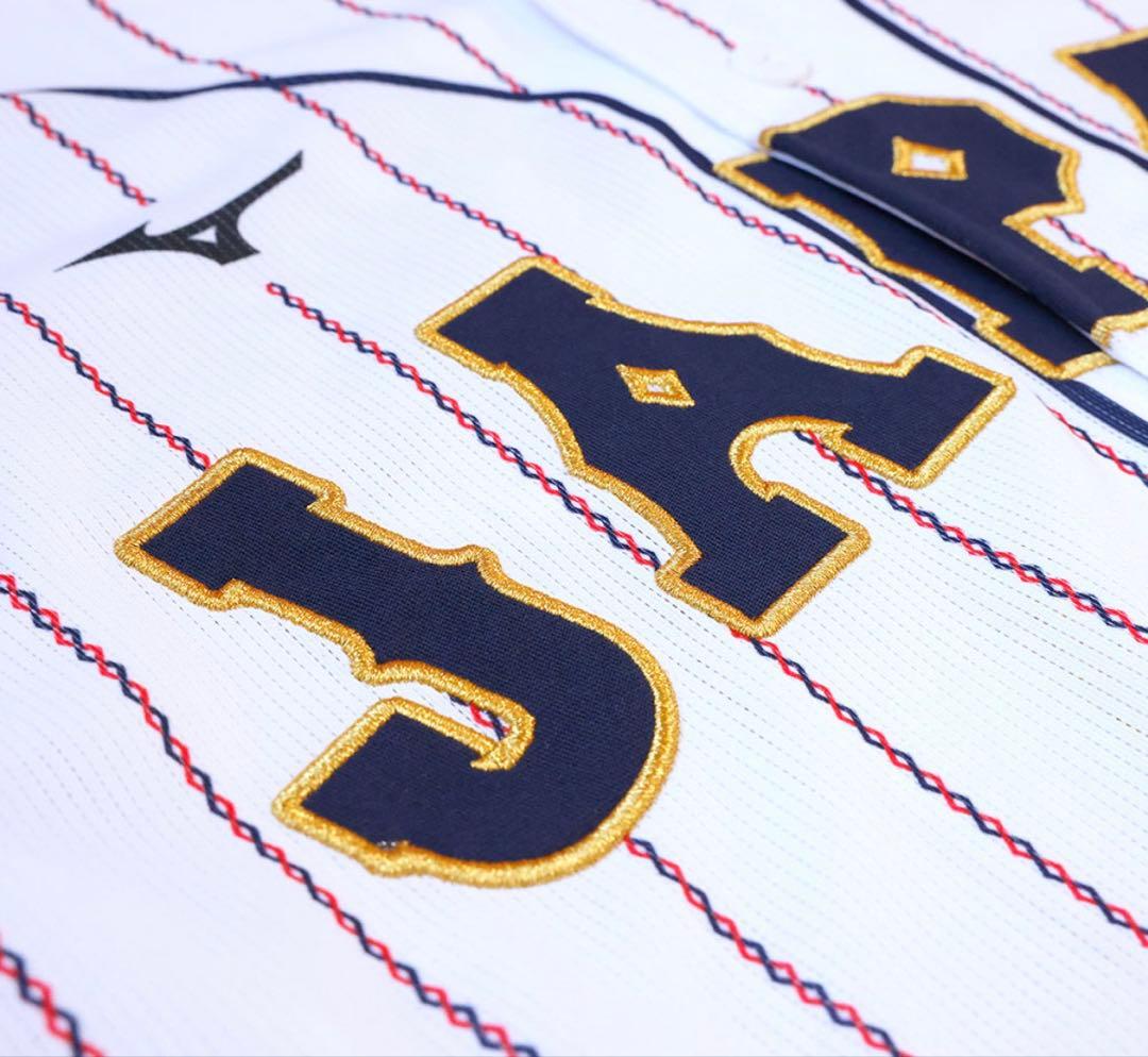 た*で様 中野拓夢 侍ジャパン ホーム 刺繍レプリカユニフォームL 未開封 日本