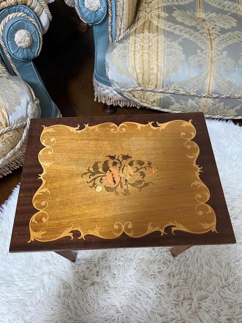 ITALY 象嵌 オルゴール サイドテーブル