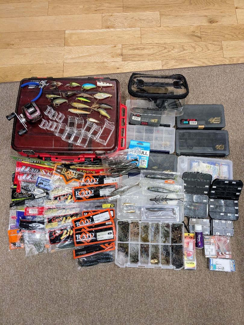 【セール中】バス釣り引退セット　ワーム　ルアー　フック　シンカー　ボックス