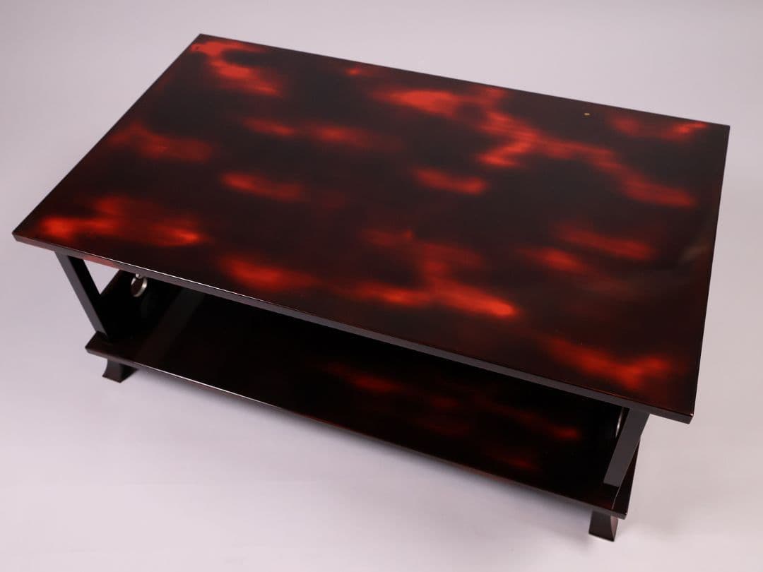 前端雅峯 二段卓 冠卓 曙塗 つぼつぼ透かし 月と草蒔絵 銀露 木製【MB53】