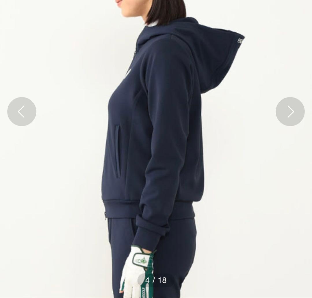 ビームスゴルフ　ダンボール フルジップ ストレッチ　パーカー　L 白　異素材