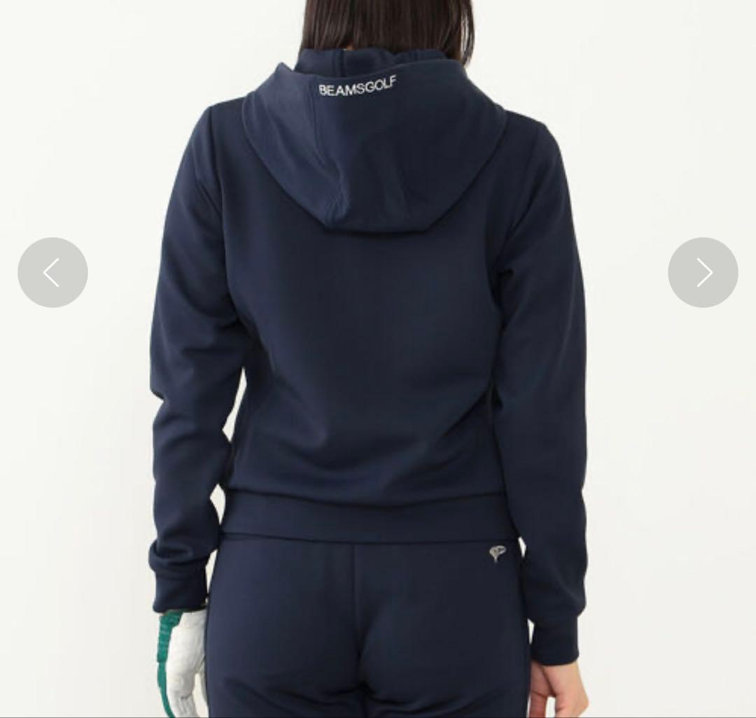 ビームスゴルフ　ダンボール フルジップ ストレッチ　パーカー　L 白　異素材