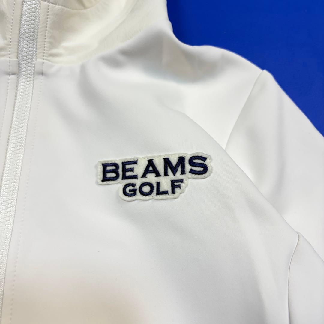 ビームスゴルフ　ダンボール フルジップ ストレッチ　パーカー　L 白　異素材