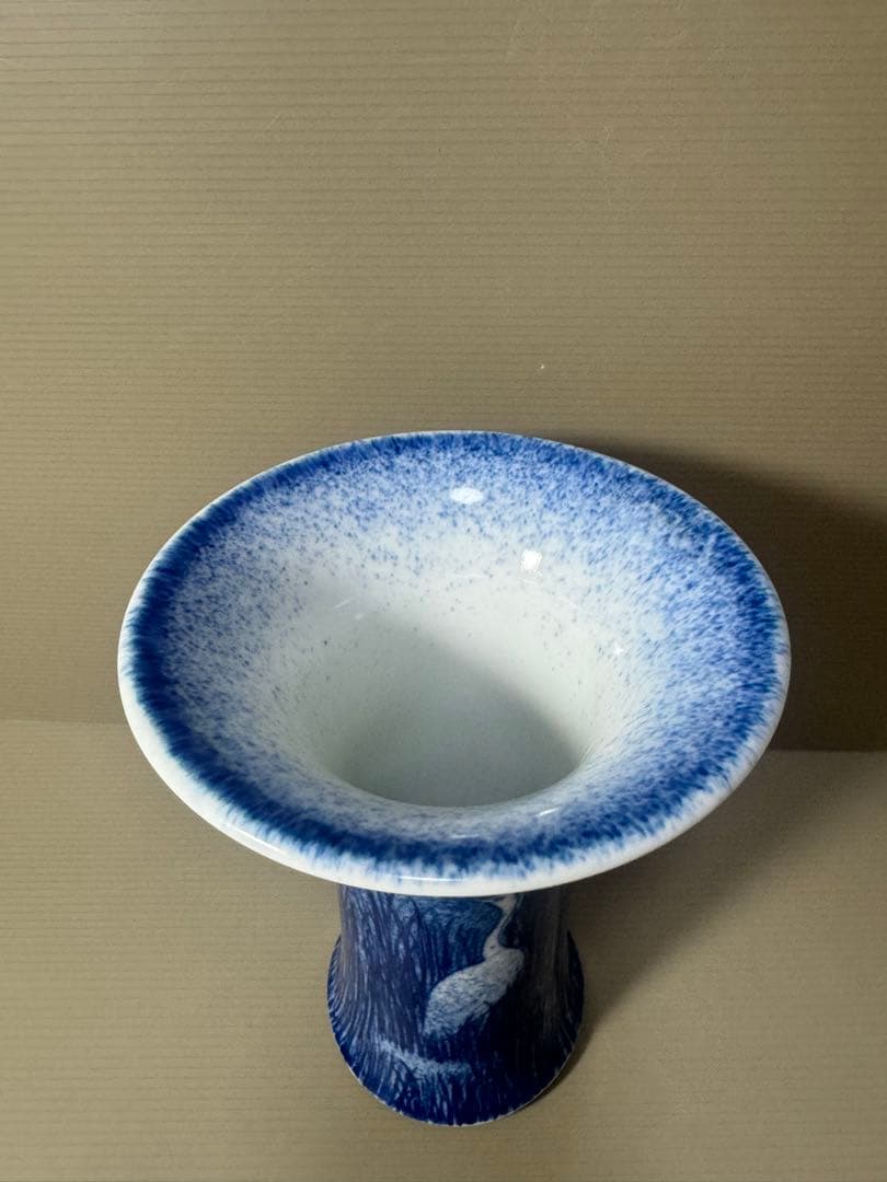 2116 深川製磁　染付鶴文　花瓶